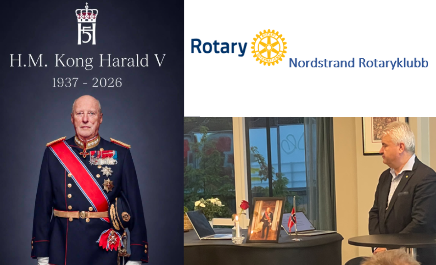 Rotary i Norge sørger over Kong Haralds bortgang.